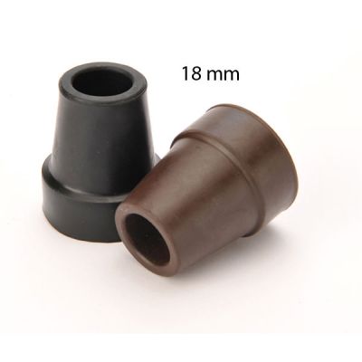 Gummipuffer 18 mm fuer Gehstoecke, je ein Stueck in Schwarz und Braun