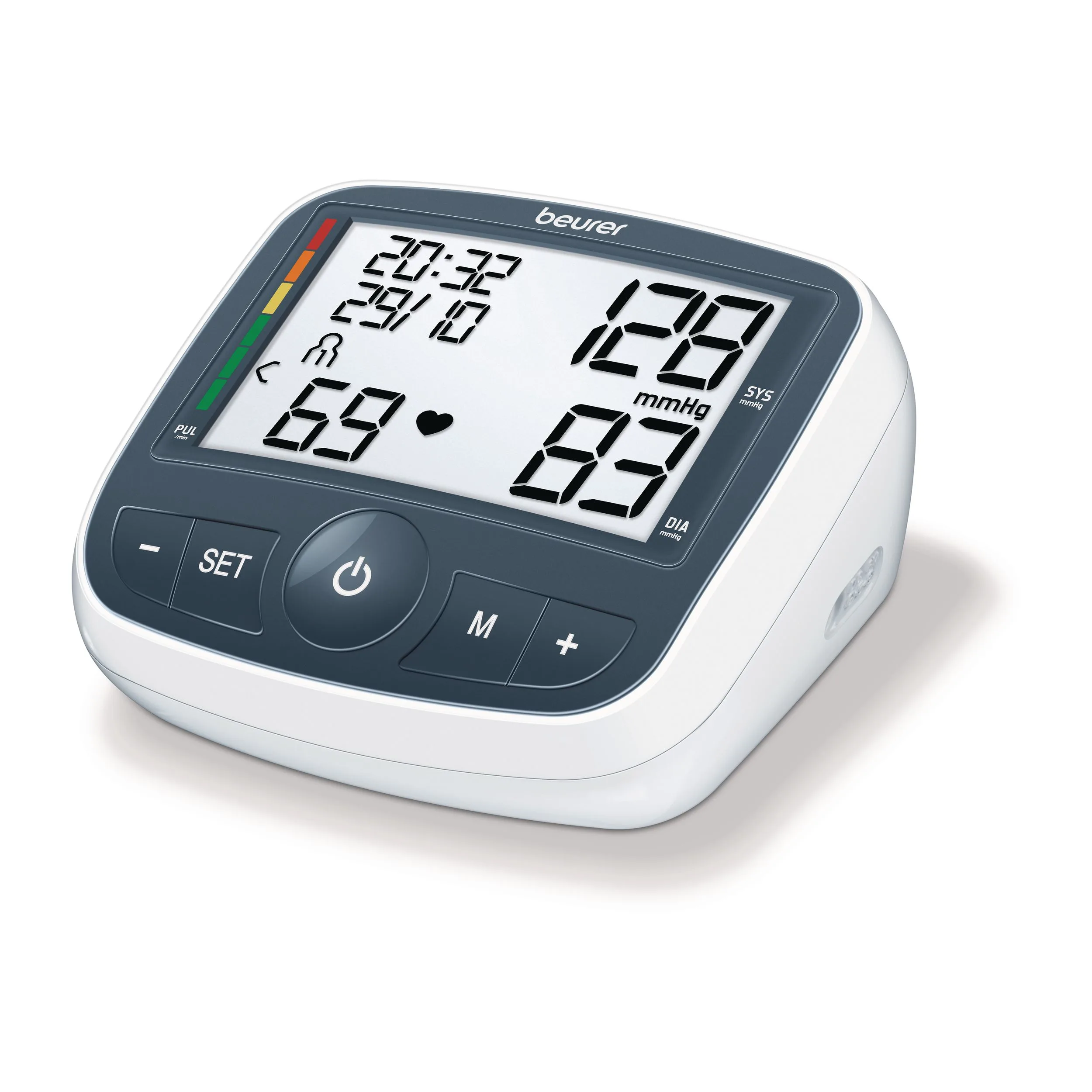 Blutdruckmessgerät Beurer BM40 in Weiss mit grossem LCD-Display und schwarzen Bedientasten
