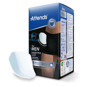 Attends for Men Inkontinenz-Einlage, anatomisch geformte Tropfschutz-Vorlage, mit Verpackung