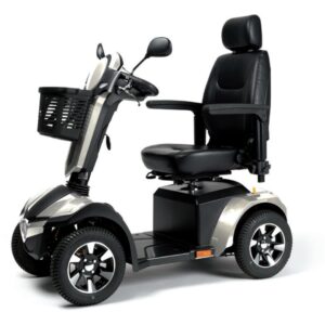 Elektroscooter Mercurius 4D in Silber-Anthrazit mit Drehsitz und vier Raedern