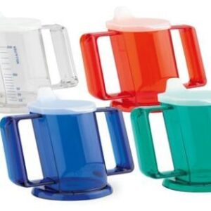 Trinkbecher Handy-Cup mit zwei Griffen und Schnabelaufsatz in mehreren Farben