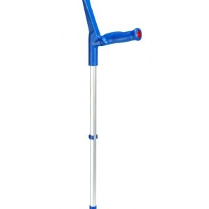 Blaue anatomische Unterarmgehstütze soft mit Aluschaft und Armmanschette