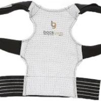 backgym Sport, schwarz-weisse Haltungsweste mit Schultergurten und Bauchband zur Rücken-Aufrichtung