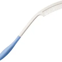 Beauty Stielkamm mit langem Griff, weissem Kamm und blauem Griffende