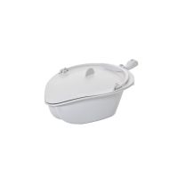 Weisses Becken mit Deckel zum Dusch- und Toilettenstuhl Etac Clean