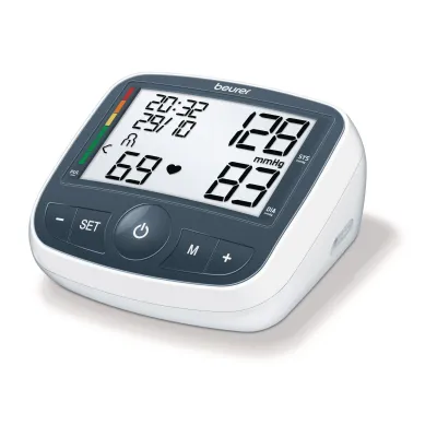 Blutdruckmessgerät Beurer BM40 in Weiss mit grossem LCD-Display und schwarzen Bedientasten