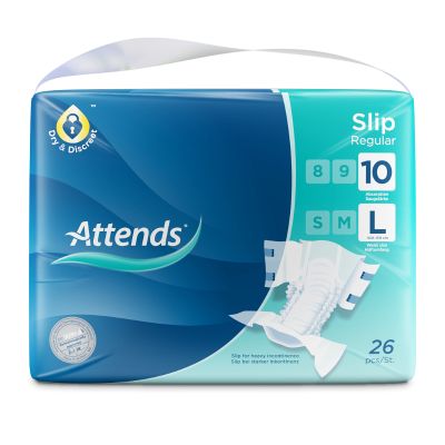Attends Slip Regular 10 Verpackung, Inkontinenzslip Saugstaerke 10, Groesse L