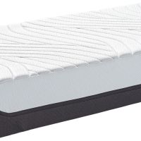 Tempur Pro SmartCool Matratze Medium Firm, weisse Steppoberflaeche, dunkler Sockel