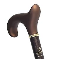 Leichtgewichtgehstock Soft Derby Damen, Derby-Griff aus Holz auf silbernem Schaft