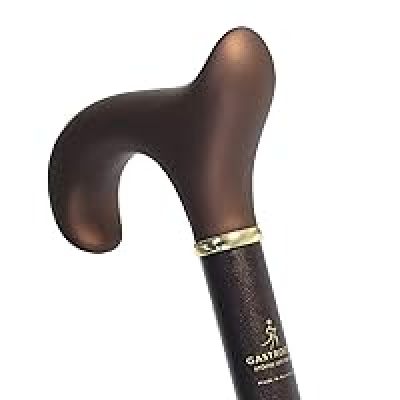 Leichtgewichtgehstock Soft Derby Damen, Derby-Griff aus Holz auf silbernem Schaft