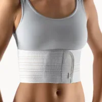 Elastischer Rippengürtel in Weiss für Damen, breite Bandage um den unteren Brustkorb getragen