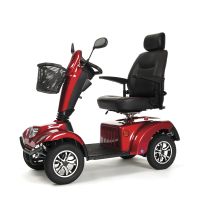Elektroscooter Carpo 2XD SE mit vier Rädern, Frontkorb und gepolstertem Drehsitz