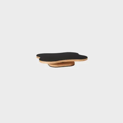 backgym Core Stabilizer, schwarzes Balance-Board aus Holz mit drehbarem Sockel