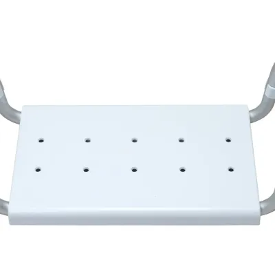 Badewannensitz Standard in Weiss mit Sitzflaeche und gebogenen Auflagebuegeln