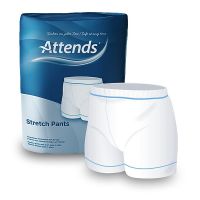 Attends Stretch Pants Verpackung mit weisser Fixierhose mit kurzem Bein