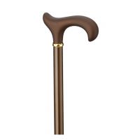 Leichtgewicht-Gehstock Soft Derby Herren in Bronze mit ergonomischem Griff und goldenem Ring