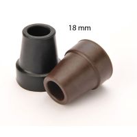 Gummipuffer 18 mm fuer Gehstoecke, je ein Stueck in Schwarz und Braun
