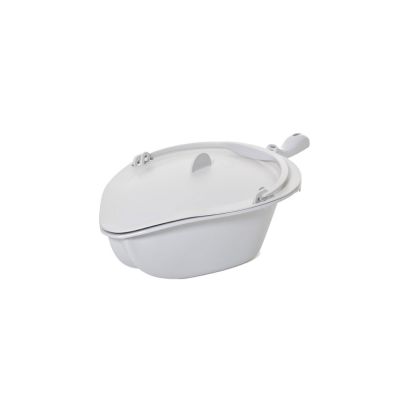 Weisses Becken mit Deckel zum Dusch- und Toilettenstuhl Etac Clean