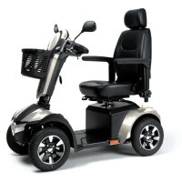 Elektroscooter Mercurius 4D in Silber-Anthrazit mit Drehsitz und vier Raedern