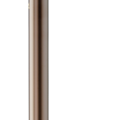 Gehstock Comfort mit anatomischem braunem Softgriff, höhenverstellbares Rohr mit Goldring